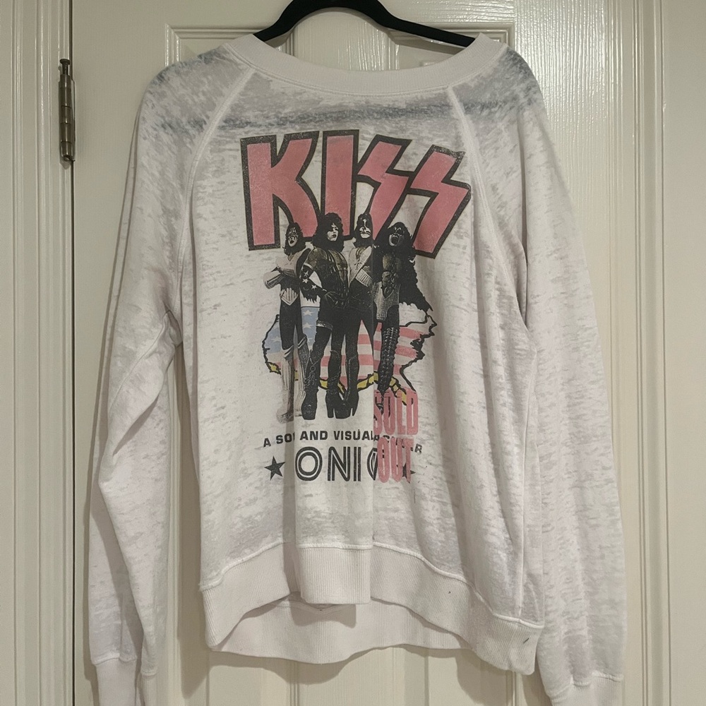 Karma White KISS Graphic Crewneck Sweatshirt